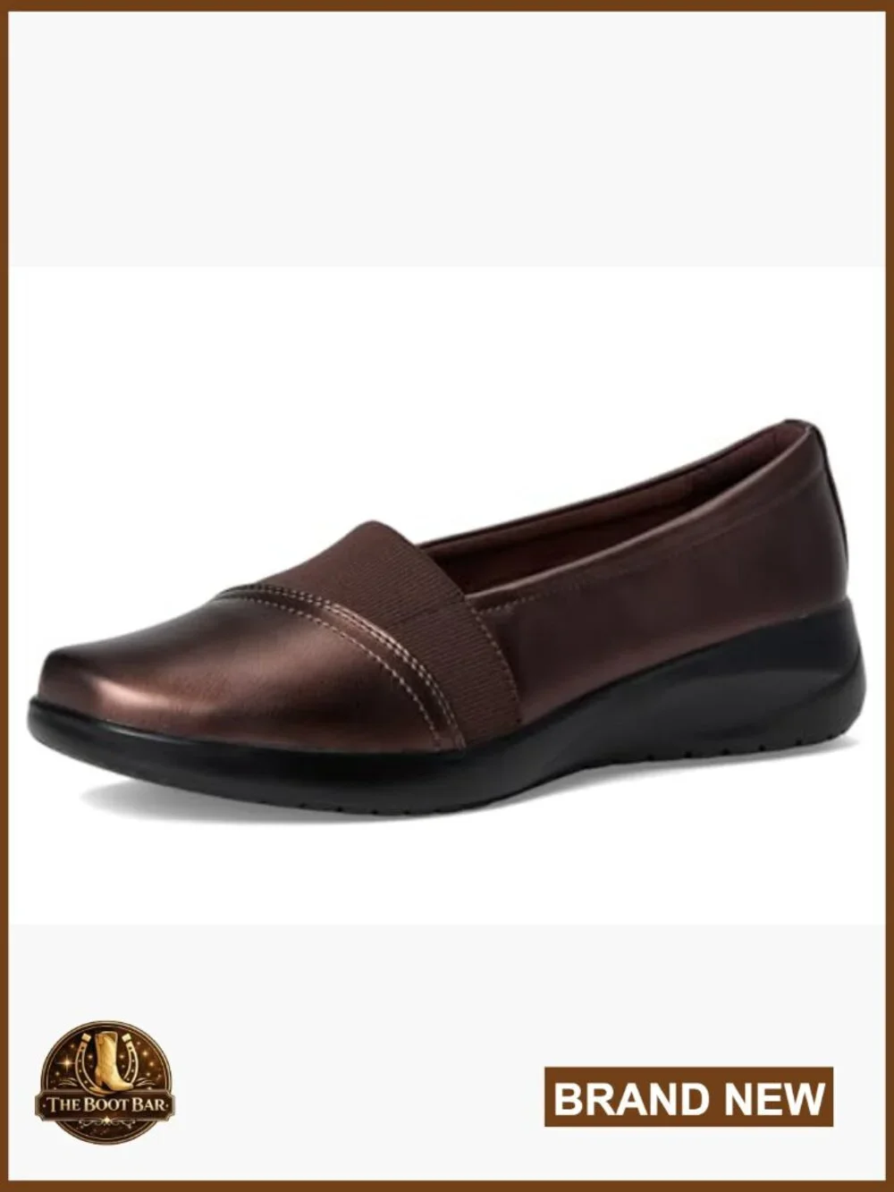 Wedges Loafers Slip-Ons Comfort Foam Footbed Metallic Bronze